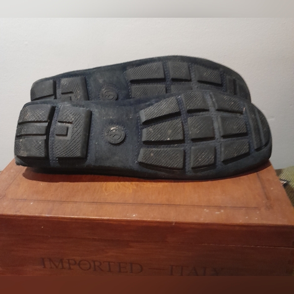 GianRos Italian handsewn suede slip-on driving moccasins, size 44, Midnight Blue - Picture 6 of 8
